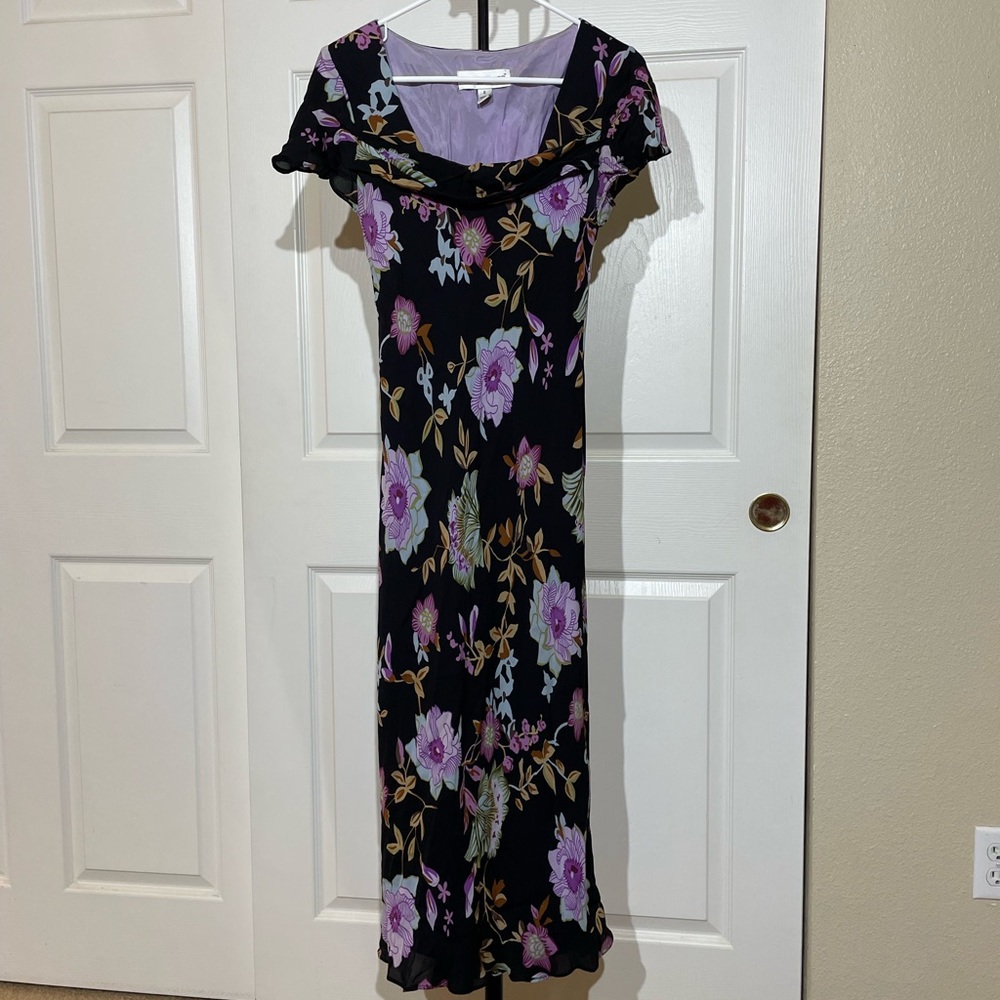 Donna Ricco Floral Cow Neck dress